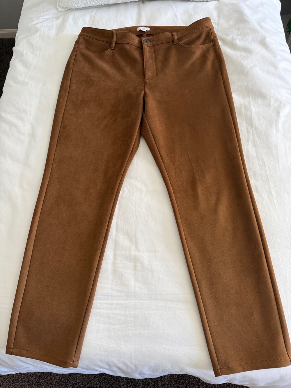 J. Jill Chestnut Brown Faux Suede Pants